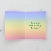 18誕生日—おもしろいケーキ&キャンドル(名前をカスタムする付) カード (内部)