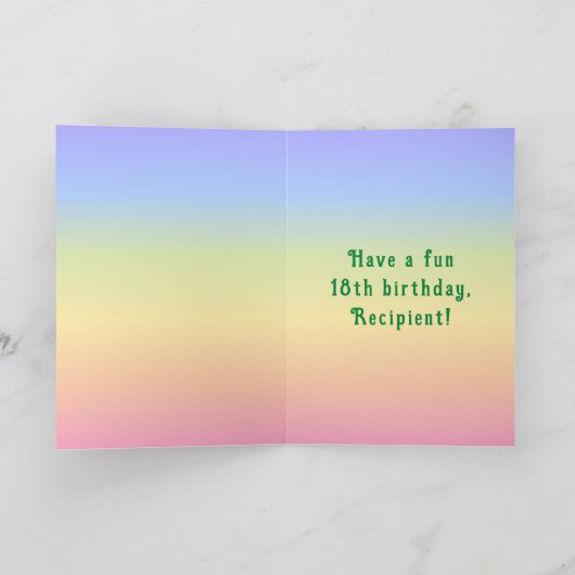 18誕生日—おもしろいケーキ&キャンドル(名前をカスタムする付) カード (内部)