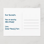 18誕生日:おもしろいハートパターン、レインボー18 ポストカード (裏面)