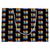 18誕生日:おもしろいレインボーイベント第18パターン ラージペーパーバッグ