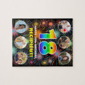 18誕生日:おもしろいレインボー#,名前をカスタムする+写真 ジグソーパズル (横)