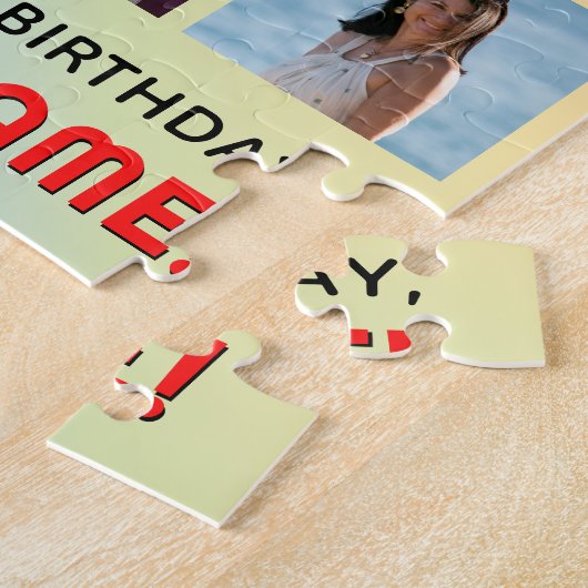 18誕生日:おもしろいレインボー#,名前をカスタムする&写真 ジグソーパズル (側面)