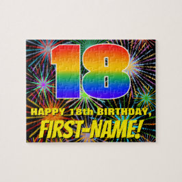 18誕生日:おもしろい、お祝カラフルい花火 ジグソーパズル