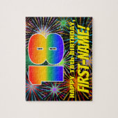 18誕生日:おもしろい、お祝カラフルい花火 ジグソーパズル (縦)