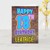 18誕生日-おもしろい、アーバングラフィティインスパイアルック カード (黄色い花)