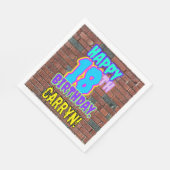 18誕生日~おもしろい、アーバングラフィティインスパイアルック スタンダードランチョンナプキン (角)