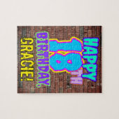 18誕生日~おもしろい、アーバン・グラフィティ・ルック ジグソーパズル (横)