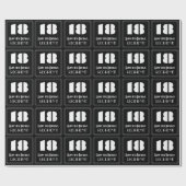 18誕生日:アールデコ刺激を受けたルク「18」と名前 ラッピングペーパー (フラット)