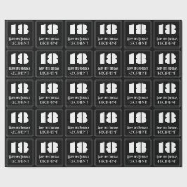 18誕生日:アールデコ刺激を受けたルク「18」と名前 ラッピングペーパー