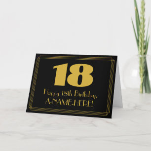 18誕生日:インスパイアアールデコの「18」の外観と名前 カード