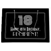 18誕生日:インスパイアアールデコの「18」の外観と名前 ラージペーパーバッグ (正面)