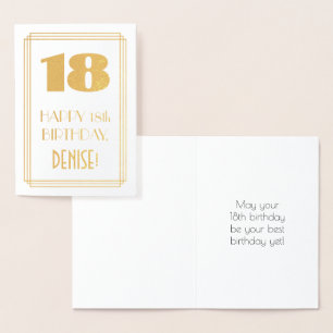 18誕生日:インスパイアアールデコの「18」の外観と名前 箔カード