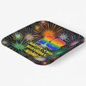 18誕生日:カラフルおもしろい祝賀花火 ペーパープレート (傾斜あり)