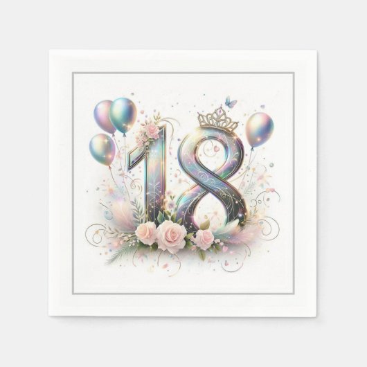 18誕生日 スタンダードカクテルナプキン (正面)