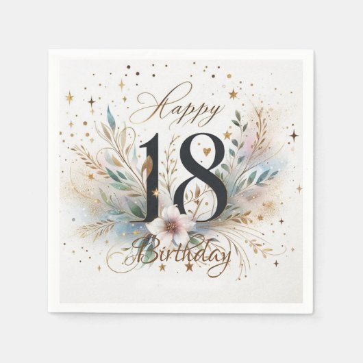 18誕生日 スタンダードカクテルナプキン (正面)