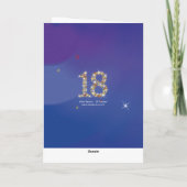 18誕生日 – スター番号 – 青 – 年齢18 カード (裏面)