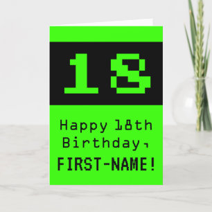 18誕生日：ネディ/オタク系のスタイル「18」と名前 カード