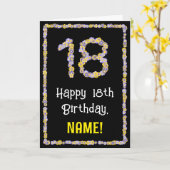 18誕生日:フローラ花数名前をカスタムする カード (黄色い花)