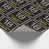 18誕生日:フローラ花数名前をカスタムする ラッピングペーパー (角)