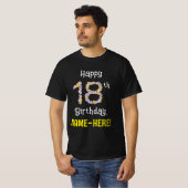 18誕生日:フローラ花数"18" +名前 Tシャツ (正面フル)