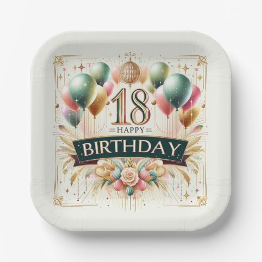 18誕生日 ペーパープレート (正面)