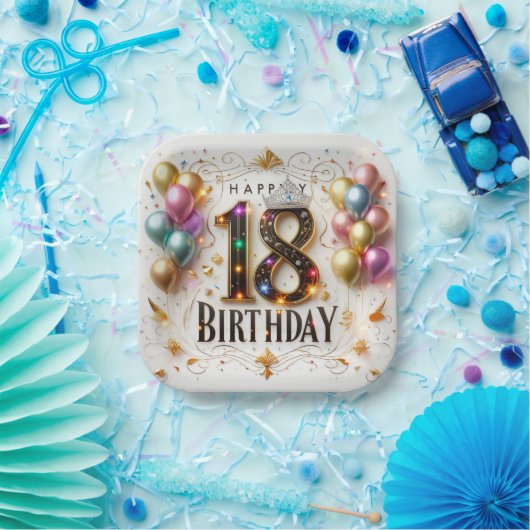 18誕生日 ペーパープレート (パーティー)