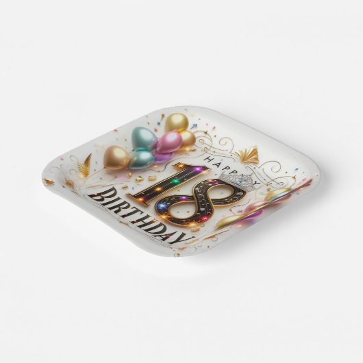 18誕生日 ペーパープレート (傾斜あり)