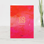 18誕生日 – 年齢18の星 – 濃い赤 カード (裏面)