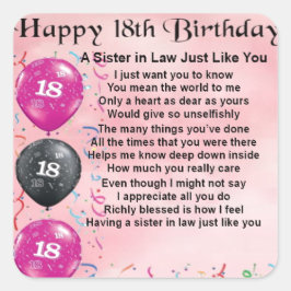 18誕生日 – 義妹の詩 スクエアシール