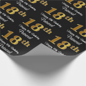 18誕生日:豪華エレガントなフェイク金ゴールドルック# ラッピングペーパー (角)