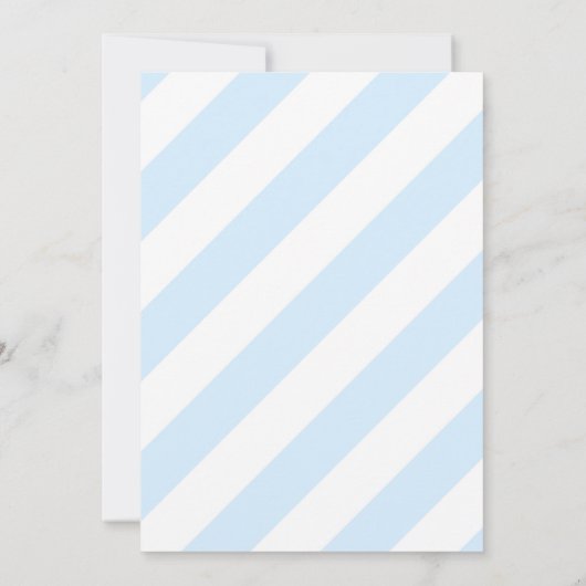 18誕生日 – 青いのストライプ金ゴールドバルーン 招待状 (裏面)