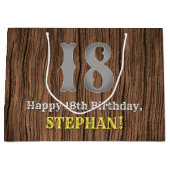 18誕生日: Country インスパイア Western  Look, Name ラージペーパーバッグ (正面)