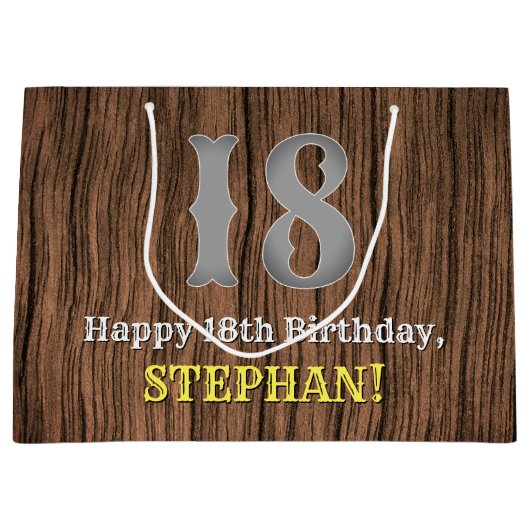 18誕生日: Country インスパイア Western Look, Name ラージペーパーバッグ (正面)