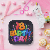 18誕生祝い ペーパープレート (パーティー)