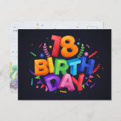 18誕生祝い ポストカード (正面/裏面)