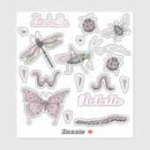 18赤面ピンクかわいらし甘いリトルクリッターのセット シール (シート)