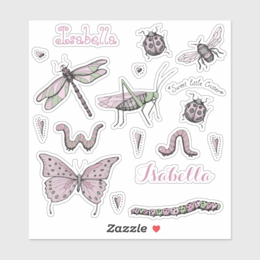 18赤面ピンクかわいらし甘いリトルクリッターのセット シール (シート)