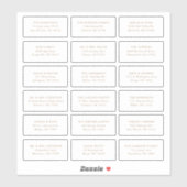 18金ゴールドの結婚ゲスト受信者名アドレス シール (シート)