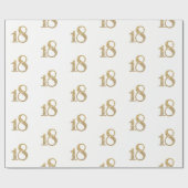 18金ゴールドグリッターナンバーグラマラス輝くスパークリー誕生日 ラッピングペーパー (フラット)