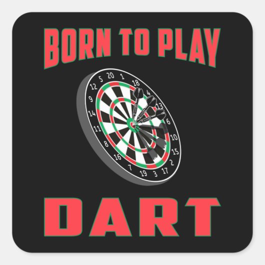 180ダーツダーツダーツボードブルズアイ矢印ギフトおもしろいプレゼント スクエアシール (正面)