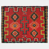 1800のNAVAJOインディアン馬サドル毛布の再印刷 フリースブランケット (正面(横))