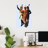 1800年フランスのプリント頃の3人 ポスター (ホームオフィス)