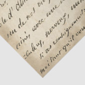 1800年代のフランスの紙ヴィンテージに対するスクリプト文字 薄葉紙 (詳細)