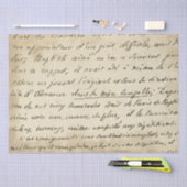 1800年代のフランスの紙ヴィンテージに対するスクリプト文字 薄葉紙 (クラフト)