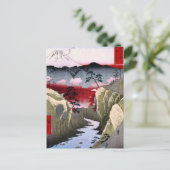 1800年代の日本の富士山と鳥 ポストカード (スタンド正面)