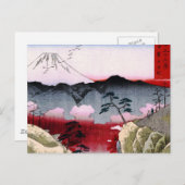 1800年代の日本の富士山と鳥 ポストカード (正面/裏面)