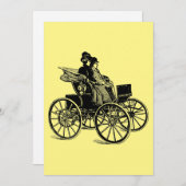 1800年代の男ビクトリアン女の馬車ワゴンアート シーズンカード (正面/裏面)