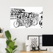 1800年代の自転車レースアートイラストレーション ポスター (ホームオフィス)