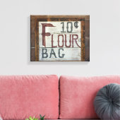 1800年代の西キッチンデコール古いフラワーサイン キャンバスプリント (インサイチュ (リビング))