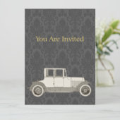 1800年代ヴィンテージカーイラストレーション 招待状 (スタンド正面)